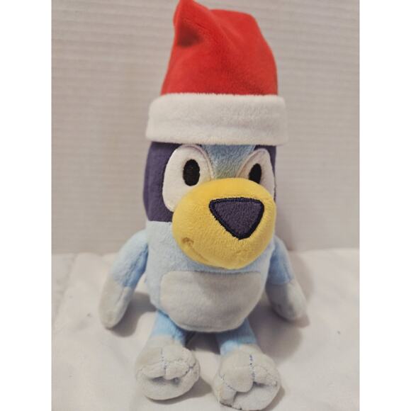 Bluey Blue Dog Plush 10" Santa Hat Christmas Holiday Kids Toy Stuffed Animal. D - Picture 1 of 3